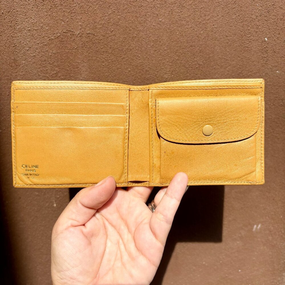 Vintage Celine Bifold Wallet Dark Macadam PVC Canvas with Leather Trim - Picture 4 of 8
